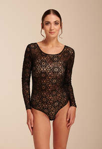 Lace Bodysuit - Black