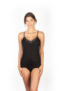 Egi Collections: Guipure Motif Camisole - Black