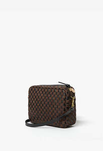 Clare V: Midi Sac - Leather & Suede Woven Checker
