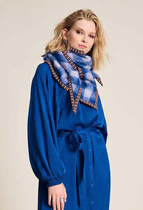 Pom Amsterdam: Shawl - Checks Blue Lavender