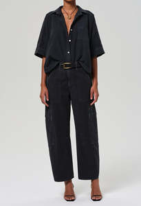 Marcelle Low Slung Cargo - Washed Black