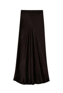 Bar Silk Skirt - Deep Brown
