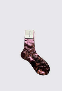 Ribbed Laminated Socks - Bordeaux
