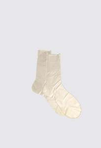 Socks: Ribbed Laminated Socks - Platino