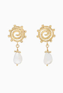 Earrings: Mini Spiral Stone Earring