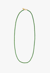 Enamel Barrel Chain Necklace - Emerald