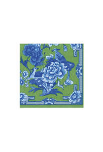 Green And Blue Plate Paper Cocktail Napkins