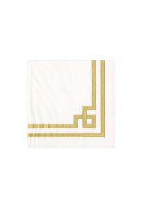 Rive Gauche Paper Cocktail Napkins in Gold & White
