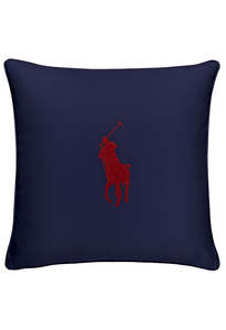 RL Pony Cushion Case - Navy / Red