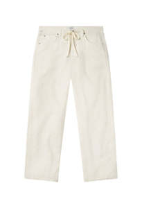 Brynn Drawstring Linen Trouser - Vanilla