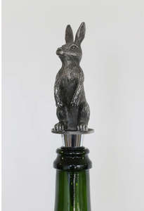 Rabbit Bottle Stopper - Pewter Finish