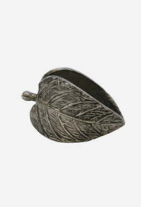 Duo Leaf Napkin Ring - Antique Silver