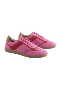 Shoes: Pink and Red Leather Trainer