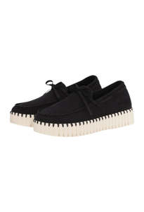 Shoes: Tulip Sailor Shoe - Black Pearled Ivory