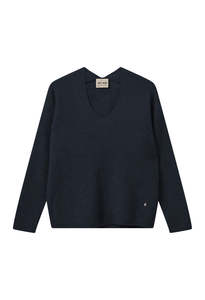 Mos Mosh: Thora V-Neck Knit - Salute Navy