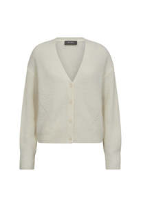 Thora V-Neck Knit Cardigan - Ecru
