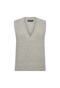 Mos Mosh: MMZhara Thyra Knit Vest - Light Grey Mélange