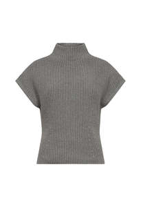 Mos Mosh: MMBiola Bine Knit Vest - Grey Mélange