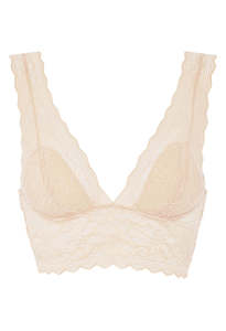Floral Touch Wirefree Triangle Foam Bra - Golden Beige