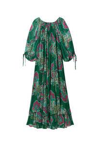 Hayden Chiffon Dress - Butterfly Bloom Green
