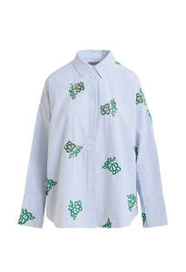 Essentiel Antwerp: Jalinki Shirt - Green/Light blue/Off-white