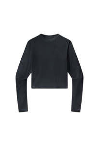 Sabine Cropped Long Sleeve - Washed Black