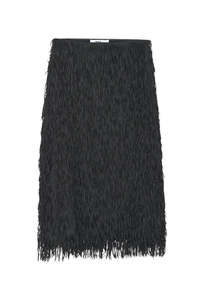 Sabrina Delicate Fringes Skirt - Black