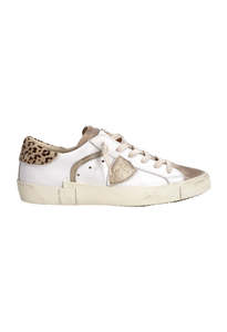 Prsx Low Woman - Veau Leo Blanc Mud