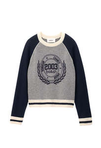 Collette Sports Jumper - Grey w/Navy