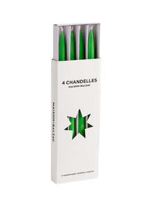 Maison Balzac: Chandelles 4 Tapered Candles - Emerald