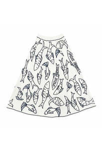 New Arrivals: Fresh Fish Midi Skirt - Off White