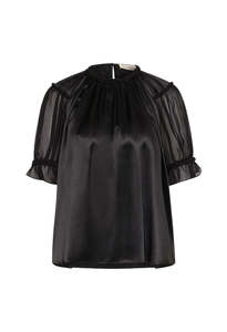 Alina Silk Top - Noir