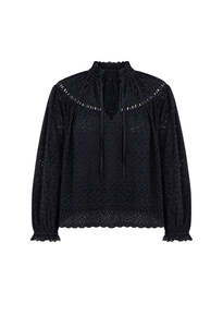Avelie Cotton Blouse - Midnight