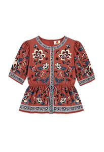 Floral Beauty Tapestry Blouse - Blush Pink