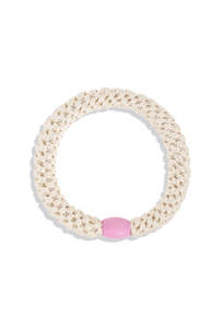 Back In Stock: KKNEKKI Ivory Pink Bead Hair Ties
