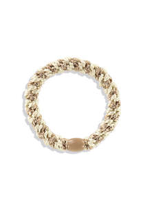 Accessories: KKNEKKI Ivory-Beige Glitter Hair Ties