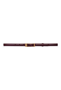 Anine Bing: Elly Belt Smooth Leather - Fig