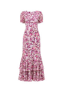 Rixo: Constance Dress - Tulip Meadow Burgundy
