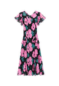 Evie Dress - Hydrangea Floral Black