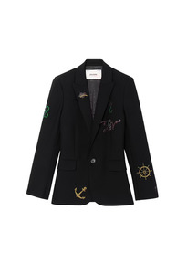 Zadig Et Voltaire: Valse Strass Multi Navy Blazer - Black