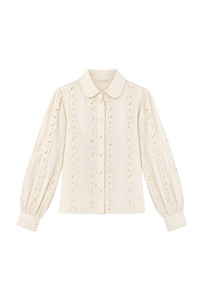 Ulla Johnson: Anni LS Cotton Top - Pearled Ivory