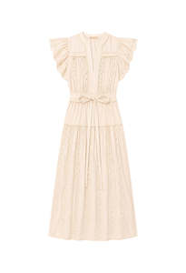 Ulla Johnson: Dani SS Cotton Dress - Pearled Ivory