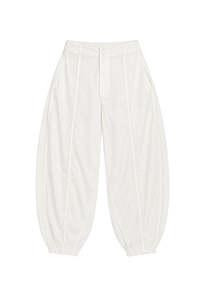 Wide Double Seam Back/Front Pant - White