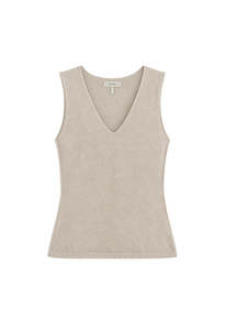 Clothing: Marle V-Neck Knit Tank - Sand