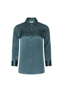 Back In Stock: Dani Silk Blouse - Cadet Blue