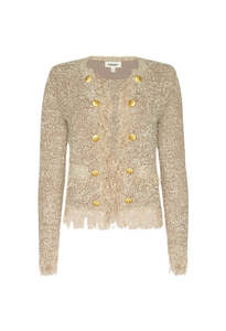 Back In Stock: Mireille Fringe Cardigan - Natural