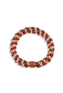 KKNEKKI Rust-beige Glitter Stripe Hair Ties