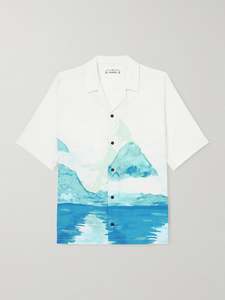Frontpage: Paradise Camp-Collar Printed Lyocell Shirt