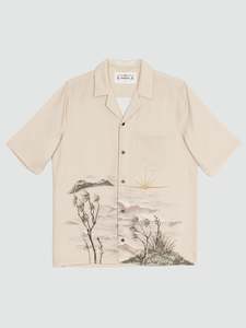 Ss25 Sale: Stormy Waters Camp-Collar Printed Lyocell-Twill Shirt