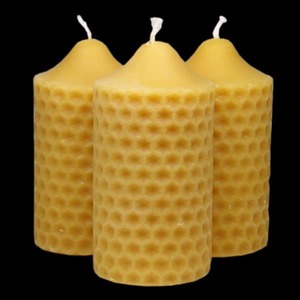 All Honey: Beeswax Pillar Comb Candle 3x215g